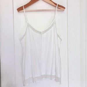 NWT Gap White Mesh Trim Cami XXL